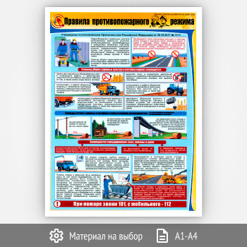 Плакат «Правила противопожарного режима» (В-11, 1 лист)
